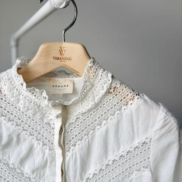 Sézane Rita Shirt in Ecru - Picture 1 of 13